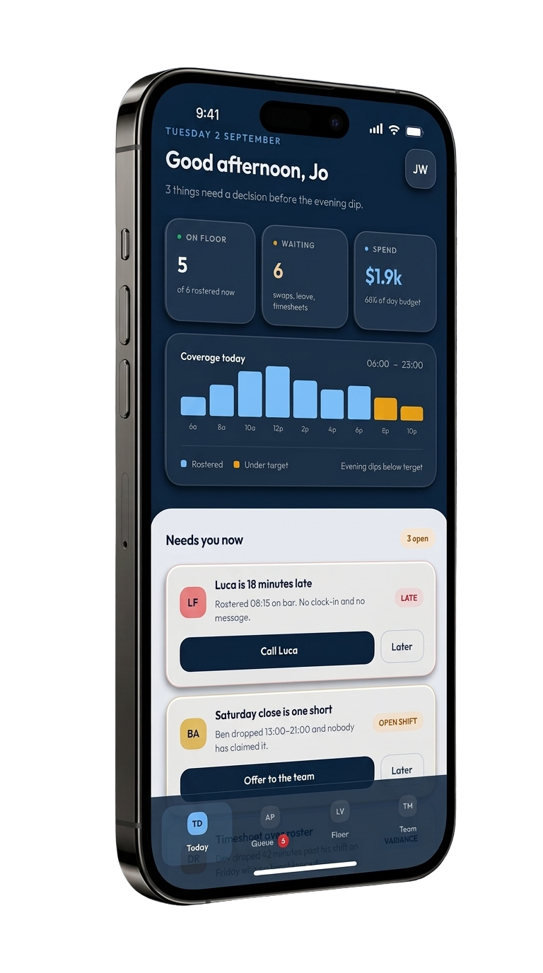 Viewing shifts in TabKey mobile app