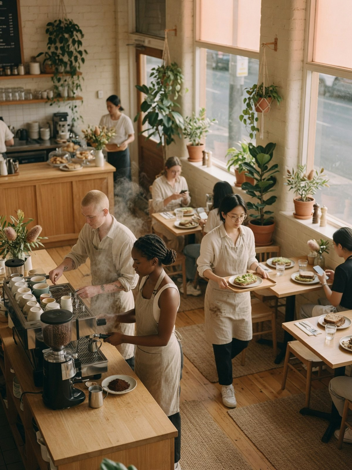 Hospitality team at work